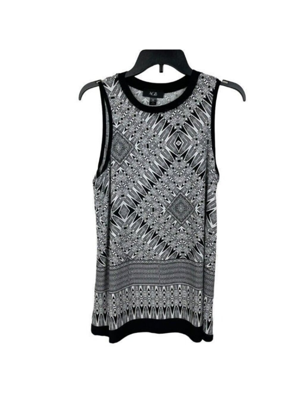 AGB Women Sleeveless With Geometric Print Tank Top Blouse Size M